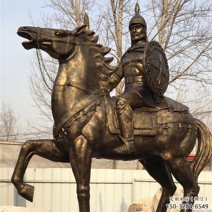 大型武士雕塑供应商 欧式步行街人物雕塑 彩绘古代雕塑