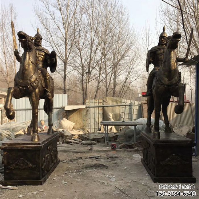 广场武士雕塑小品 抽象古代雕塑 烤漆人物雕塑