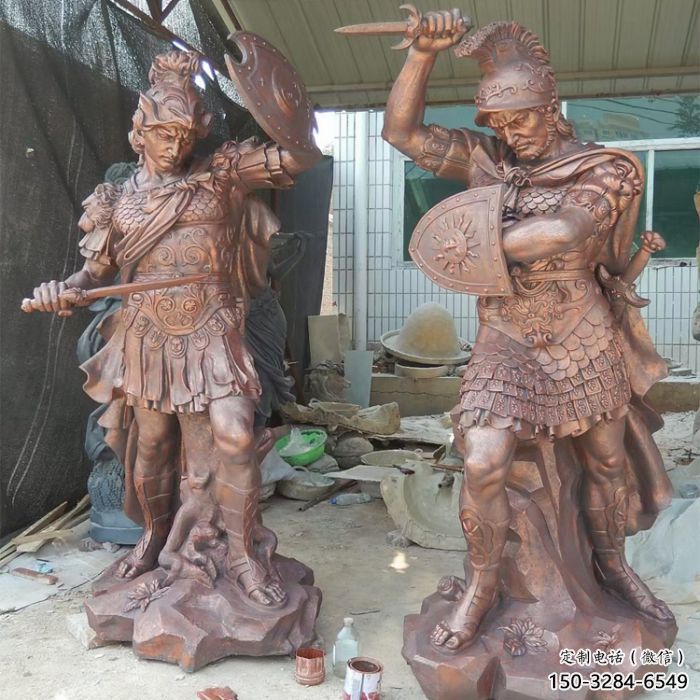 售楼处武士雕塑加工 商业街仿真雕塑 民俗摆件