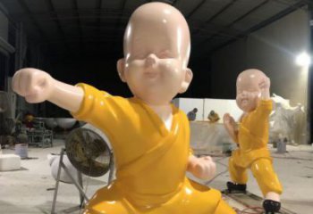 预定小和尚雕塑 烤漆大型儿童雕塑 酒店肖像雕塑