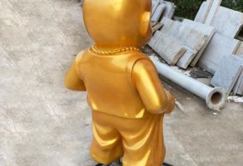 订购喷漆小和尚雕塑 中式村口儿童雕塑 草地肖像雕塑