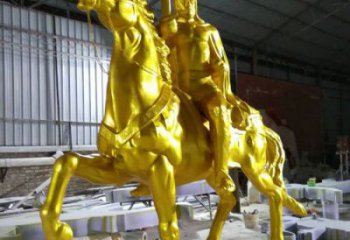 仿古武士雕塑生产 庭院彩绘雕塑 田间小品