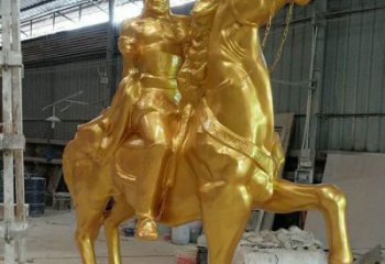 公园武士雕塑加工 酒店门口雕塑 彩绘摆件