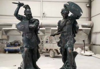 古铜色武士雕塑产品 大型城市雕塑 商业街摆件