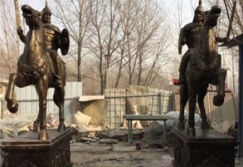 广场武士雕塑小品 抽象古代雕塑 烤漆人物雕塑