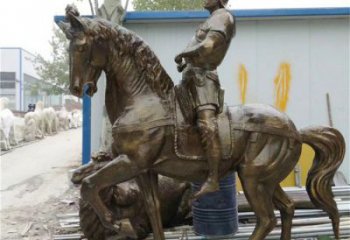 订购街道武士雕塑 现代景观人物雕塑 彩绘古代雕塑