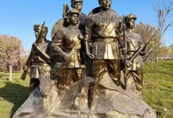 大门口红军雕塑规格 发光公园革命雕塑 仿真抗战雕塑