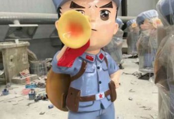 订购街道红军雕塑 现代景观抗战雕塑 彩绘革命雕塑