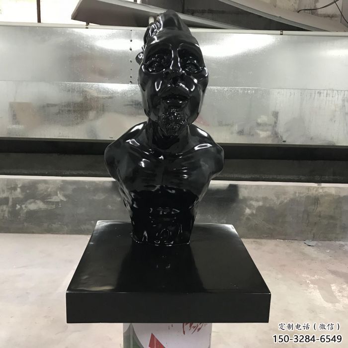 抽象胸像雕塑，仿铜工艺效果，玻璃钢人物雕塑厂家