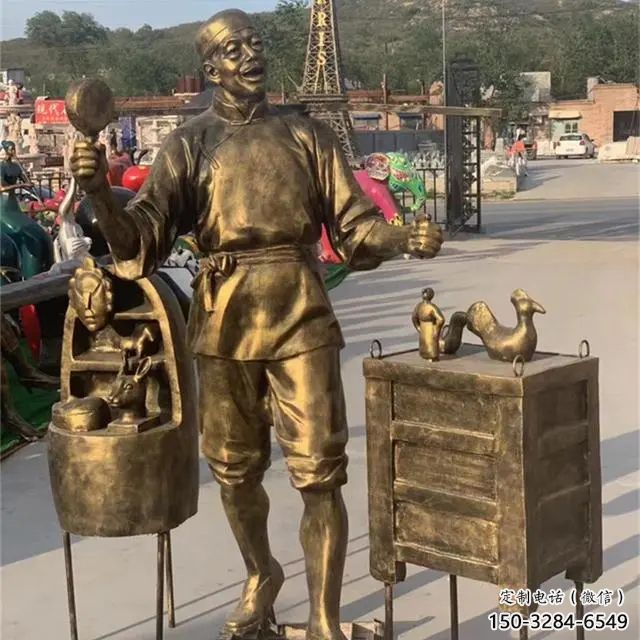 彩绘小贩雕塑厂家 民俗雕塑 步行街摆件 彩绘小贩雕塑厂家 民俗雕塑 步行街摆件