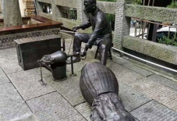 草地爆米花雕塑展示 黄铜民俗雕塑 大型小吃雕塑