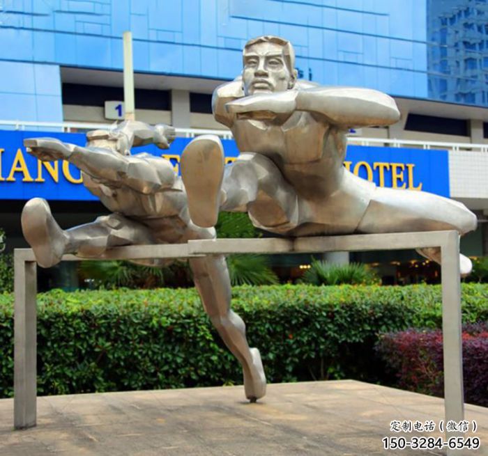 跨栏雕塑产品 景观美陈体育雕塑 喷漆运动员雕塑 跨栏雕塑产品 景观美陈体育雕塑 喷漆运动员雕塑