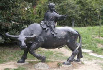 公园牧童雕塑 户外民俗雕塑 抽象玻璃钢雕塑