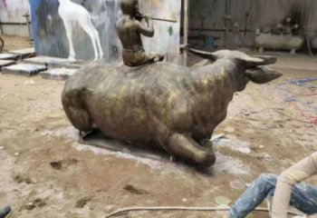 户外牧童雕塑 喷漆民俗雕塑 仿真玻璃钢雕塑