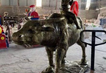 街头牧童雕塑 大型别墅区民俗雕塑 玻璃钢雕塑加工