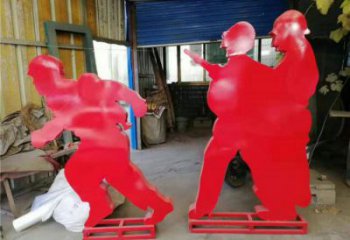 别墅区工人雕塑厂家 大型别墅区劳动雕塑 剪影民俗雕塑