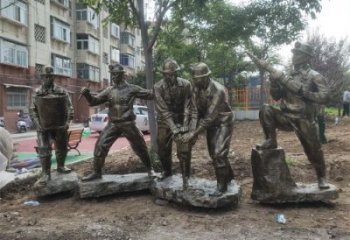 工人雕塑制作 烤漆大型民俗雕塑 欧式劳动雕塑