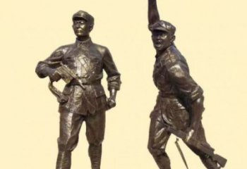 草地交警雕塑厂家 现代校园军人雕塑 大型士兵雕塑
