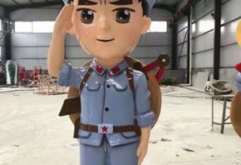 村口交警雕塑厂 彩绘军人雕塑 公园士兵雕塑