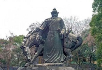创意岳飞雕塑 玻璃钢名人雕塑 公园肖像雕塑