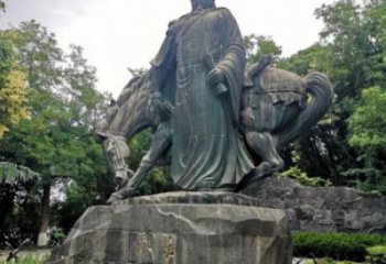 玻璃钢岳飞雕塑 仿铜名人雕塑 户外肖像雕塑