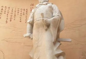 景观岳飞雕塑厂家 彩绘名人雕塑 校园肖像雕塑