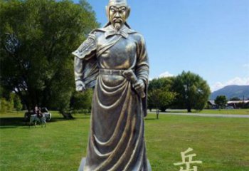 喷漆岳飞雕塑 中式村口名人雕塑 草地肖像雕塑厂家