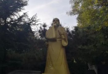 玻璃钢扁鹊雕塑 创意名医雕塑 仿铜药王雕塑