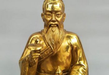 玻璃钢扁鹊雕塑 仿铜名医雕塑 步行街药王雕塑