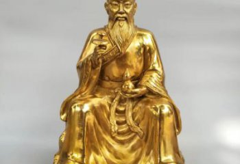 玻璃钢扁鹊雕塑 中式村口名医雕塑 景观药王雕塑