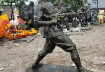 彩绘武警雕塑 玻璃钢警察雕塑 街头战士雕塑