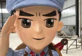大型武警雕塑 玻璃钢警察雕塑 房地产战士雕塑