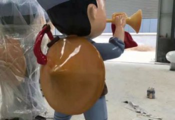 玻璃钢武警雕塑 创意警察雕塑 别墅区战士雕塑