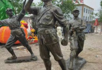 玻璃钢武警雕塑 步行街警察雕塑 大型商场战士雕塑