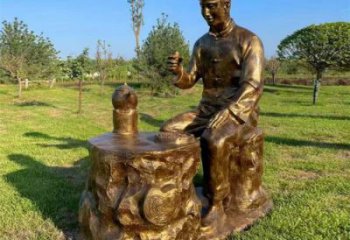 彩绘茶道雕塑 玻璃钢制茶雕塑 街头民俗雕塑