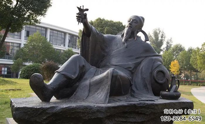 步行街李白雕塑 景观古代雕塑 玻璃钢诗人雕塑 步行街李白雕塑 景观古代雕塑 玻璃钢诗人雕塑