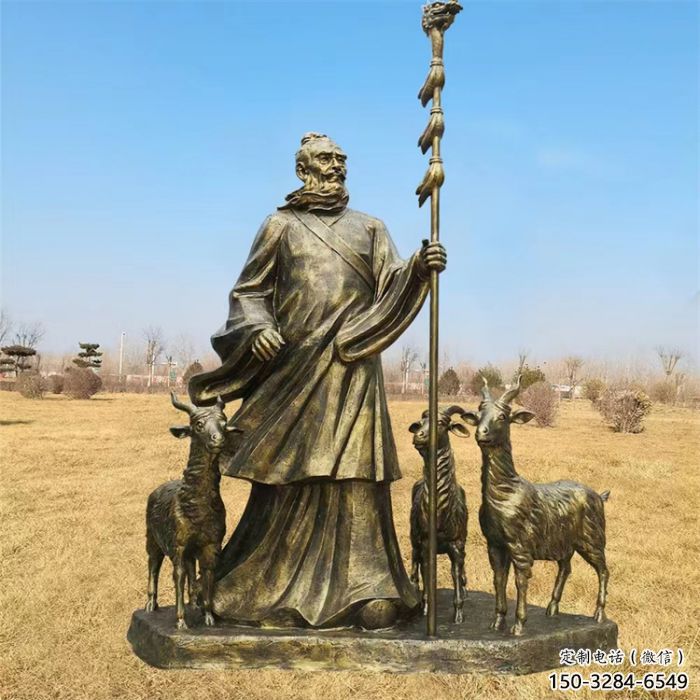 仿古船夫雕塑厂家 庭院彩绘雕塑 田间小品