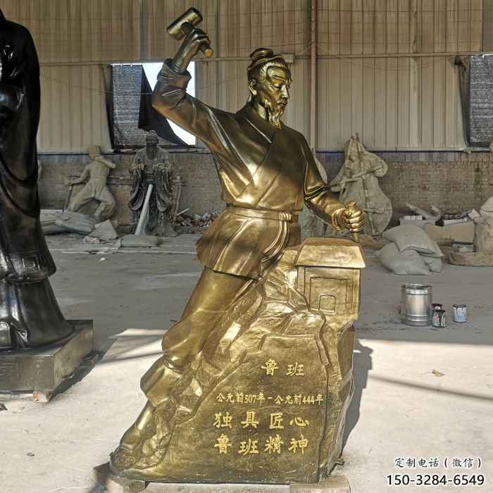 喷漆鲁班雕塑 中式村口手艺人雕塑 玻璃钢木匠雕塑 喷漆鲁班雕塑 中式村口手艺人雕塑 玻璃钢木匠雕塑
