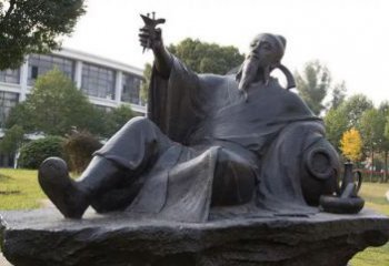 步行街李白雕塑 景观古代雕塑 玻璃钢诗人雕塑