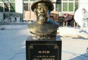 彩绘林则徐雕塑 玻璃钢名人雕塑 街头肖像雕塑