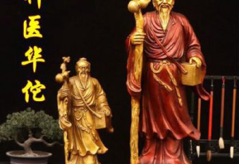 村口华佗雕塑 玻璃钢名医雕塑 公园药王雕塑
