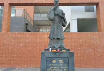 彩绘鲁班雕塑 玻璃钢手艺人雕塑 街头木匠雕塑