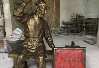 景观鲁班雕塑 大型手艺人雕塑 玻璃钢木匠雕塑