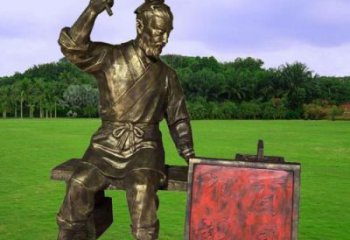 玻璃钢鲁班雕塑 户外手艺人雕塑 公园木匠雕塑