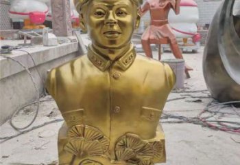 街道雷锋雕塑 玻璃钢景观人物雕塑 彩绘英雄雕塑