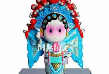 玻璃钢京剧雕塑 现代民俗雕塑 大型唱戏雕塑