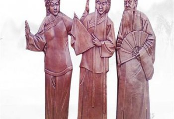 村口京剧雕塑厂家 仿古民俗雕塑 公园唱戏雕塑