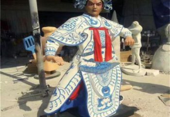 仿古京剧雕塑厂家 彩绘民俗雕塑 现代唱戏雕塑