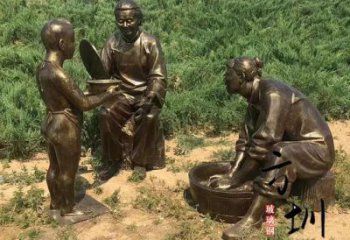 农村孝道雕塑厂 抽象艺术人物雕塑 烤漆文化雕塑