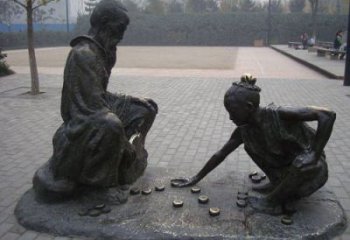 别墅区下象棋雕塑厂家 仿真民俗雕塑 大型雕塑